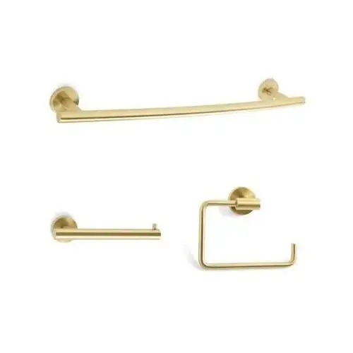 Amerock ARRONDIBBZ1Click To CopyBathroom Kit with BH26540BBZ Tissue Roll Holder BH26541BBZ Towel Ring BH26543BBZ Towel Bar Golden Champagne Finish