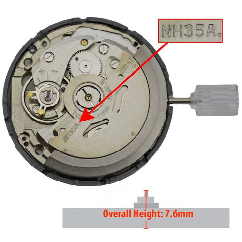 Hattori Japan 3 Hand AutomaticWatch Movement NH35 Date At 3:00 Overall Height 7.6mm