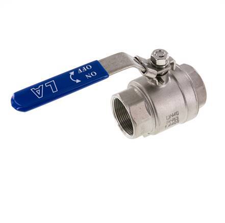 G1-1/2'' 2-Way Ball Valve Stainless Steel PTFE 63 bar - BL2SM