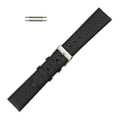 Watch Band 20mm Black Crushed LeatherClassic Calf 7 1/2 Inch Length