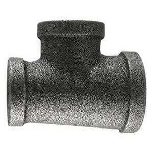 1-1/2" x 1" x 1" Black Iron Reducing Tee