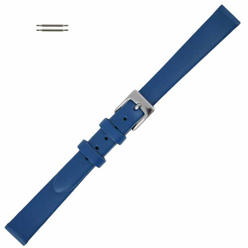 Blue Watch Band 14mm Leather Smooth Calf 7 1/2 Inch Length