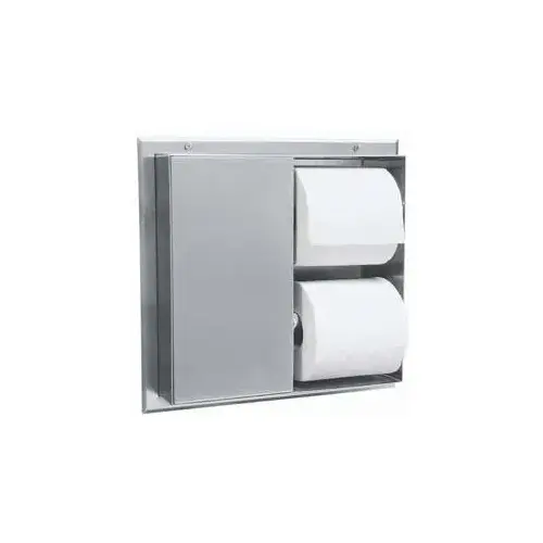 Bobrick B386Click To CopyPartition-Mounted Multi-Roll Toilet Tissue Dispenser Satin Stainless Steel