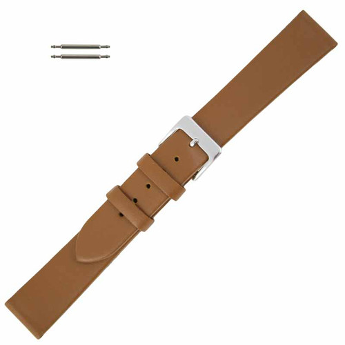 Tan Leather Watch Band 20mm Smooth Calf 7 1/2 Inch Length