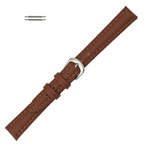 Hadley Roma 12mm Vegan Brown Microfiber Watch Band 6 5/8 Inch Length