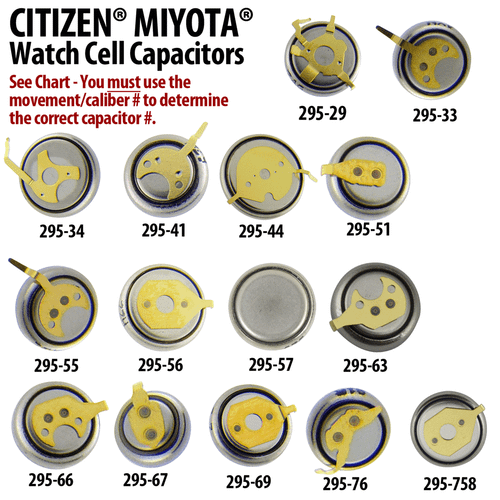 Citizen Miyota Rechargeable Watch Cell Capacitors