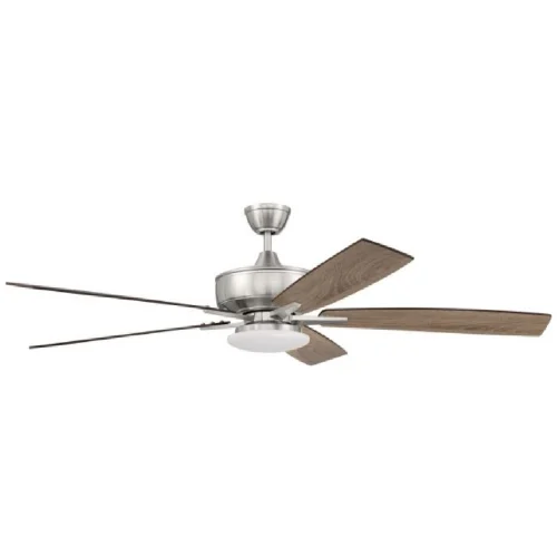 Craftmade 60-in 79W SuperPro 112 Ceiling Fan, 3-Speed, 5-Blade, Nickel/Driftwood