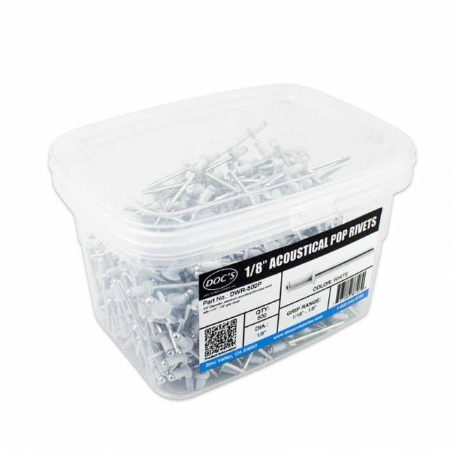 Doc's Industries 1/8″ Acoustical Pop Rivets White – 500 Pack