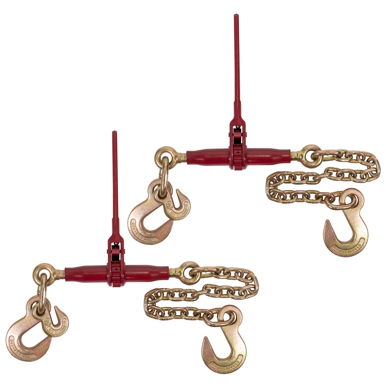 3/8" Grab Hook & 1/2" Sling Hook& 2' G100 CE w/ 1/2" Sling Hook - Durabilt Pro-Bind Ratchet Binder - 2-Pack