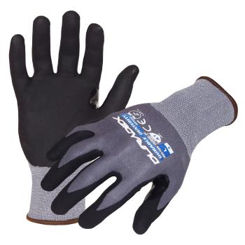 Azusa Safety Dura-Dex 15 Gauge Gray Nylon/Spandex Blended Work Gloves with Dura Foam Nitrile/Polyurethane Palm Coating and Reinforced Thumb Crotch S
