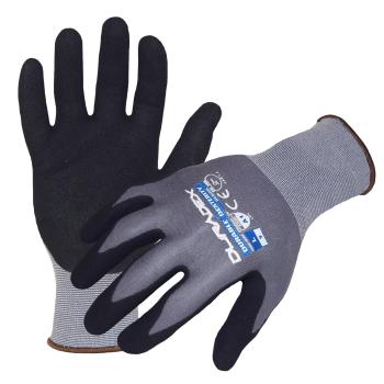 Azusa Safety Dura-Dex 15 Gauge Gray Nylon/Spandex Blended Work Gloves with Sandy Foam Palm Coating CoatingS