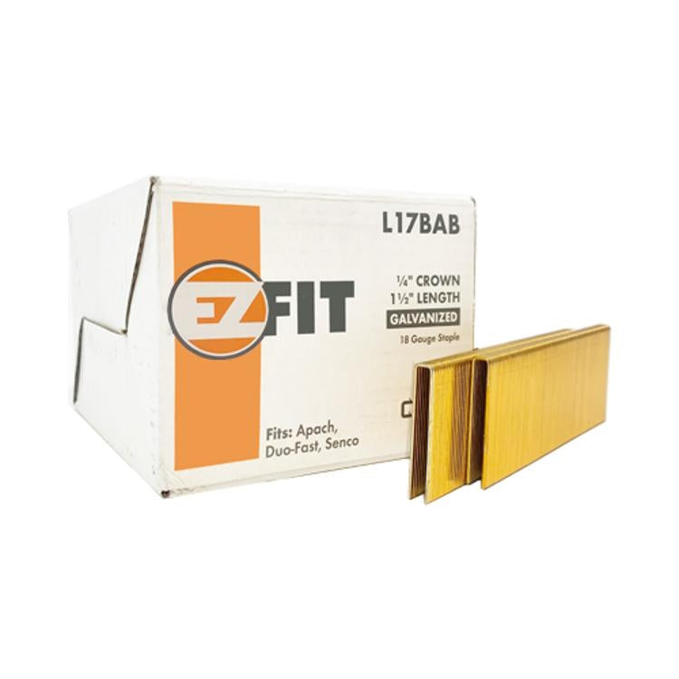 EZ Fit 1/4" x 1-1/2" Narrow Crown Staples [5000 Pack]