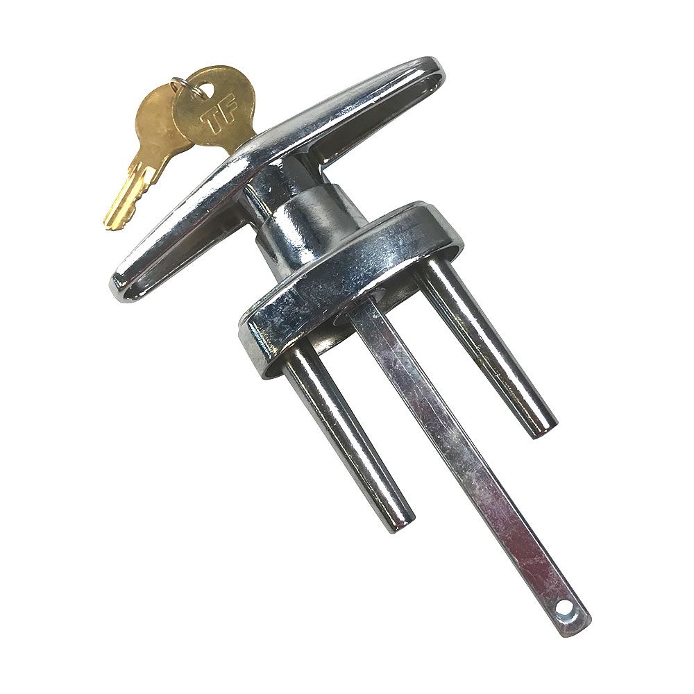 Garage Door Locking T Handle w/2 Keys (Keyed Alike)