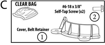 39012R.S Belt Retainer Parts Pack (Clear Bag)