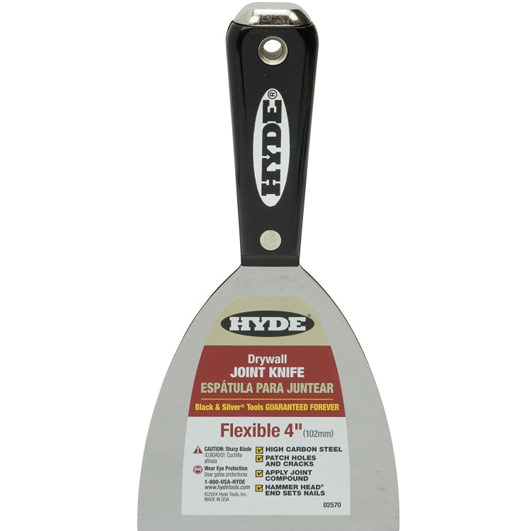 Hyde 02570 Black & Silver Flex Hammer Head Joint Knife 4"
