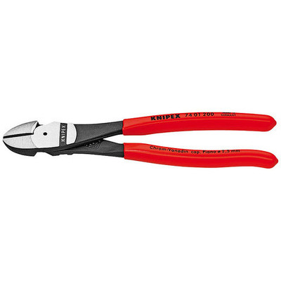 Knipex High-Leverage Diagonal Cutter, 8-Inch, Black Plastic Coated (7401200SBA)