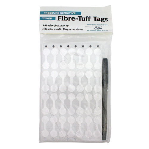Fibre Tuff Tyvek White Adhesive Jewelry Tags 1/2 Inch by 1 3/8 Inch