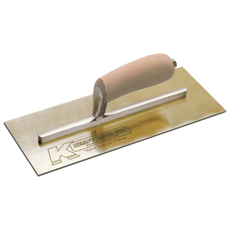 Kraft Tools 12 x 5Golden Stainless Steel Trowel with Camel Back Wood Handle