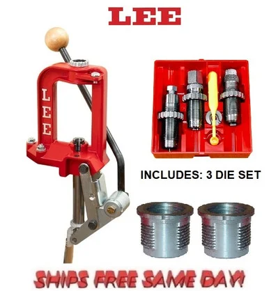 Lee Breech Lock Press 90588 w/ 3 Bushings & 3 Die Set for 9mm NEW 90509