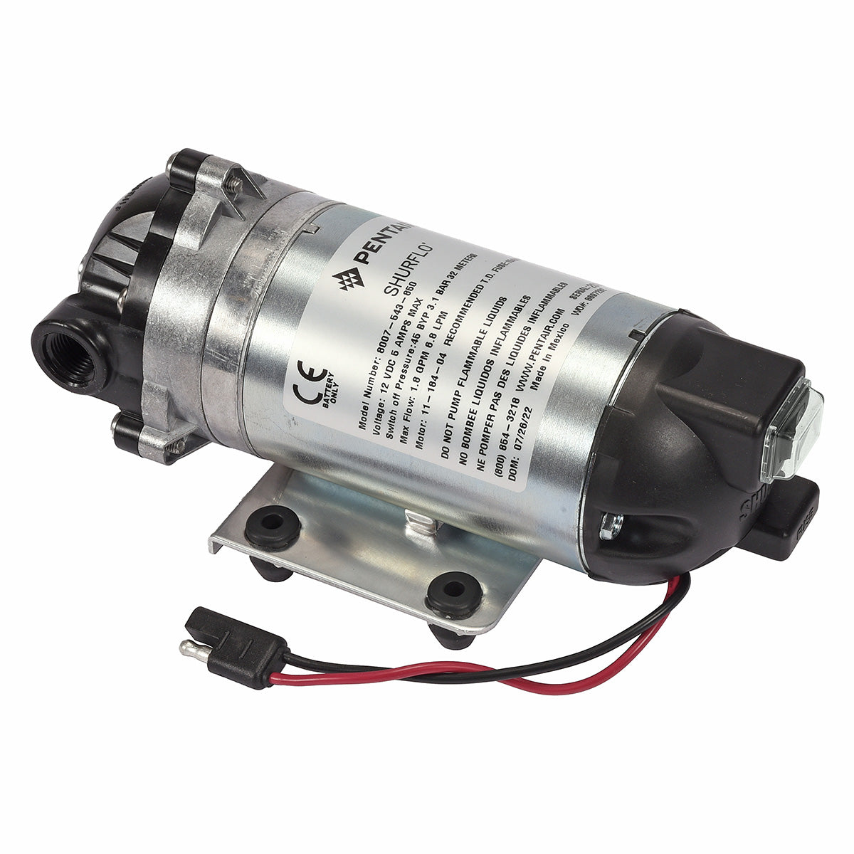 8007-543-850 Bypass 12V Pump w / Electrical Package (1.8 gpm, 50 psi)