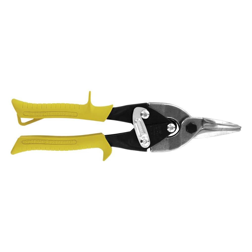 Midwest MWT-6716S Straight Cut/ Yellow Aviation Snips - 10"