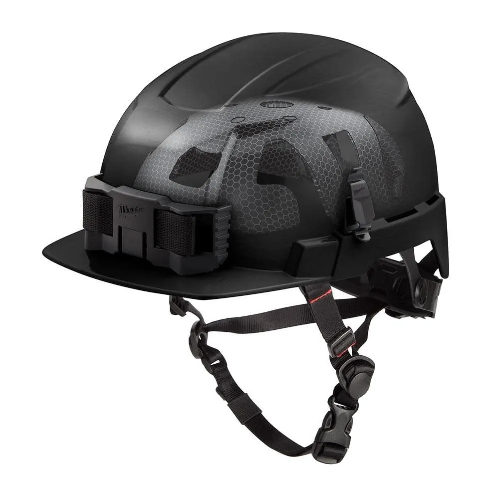 Milwaukee BOLT Black Front Brim Safety Helmet with IMPACT ARMOR Liner (USA)-Type 2, Class E