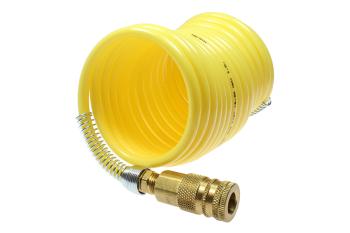 CO 140-N38-254A Nylon Recoil 3/8" ID x 25' with 1/4" ARO Coupler, Yellow