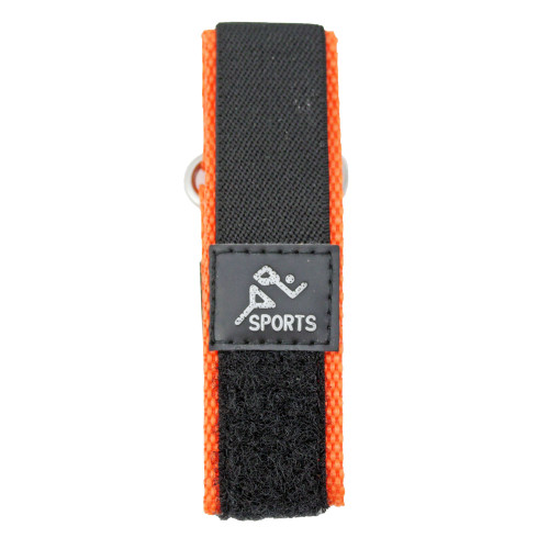 20mm Black/Orange Nylon And Leather Watch Strap Velcro Style Sport Band 9 Inch Length