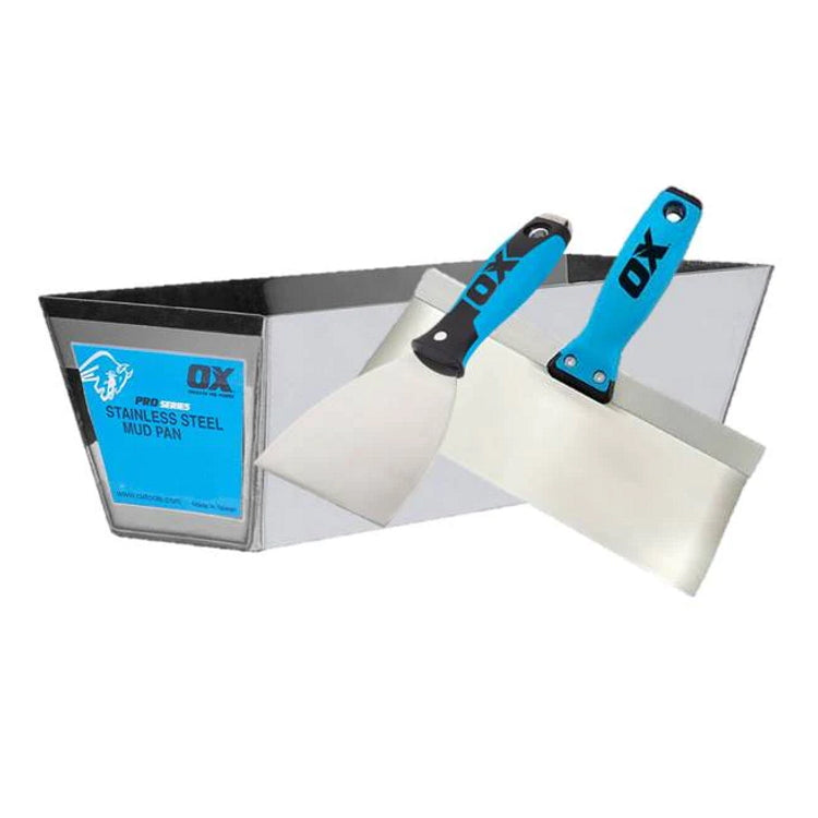 Ox 6", 12" Finishing Knife Kit w/ 12" Mud Pan