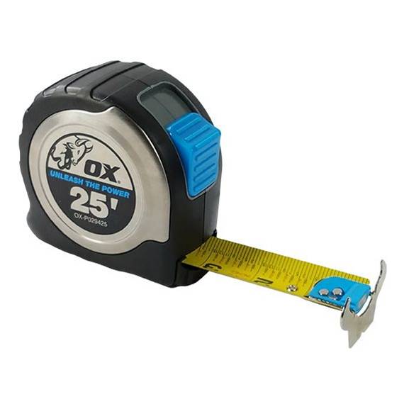 Ox Tools 25 Foot Pro Stainless Steel 1-3/16” Magnetic Tape Measure
