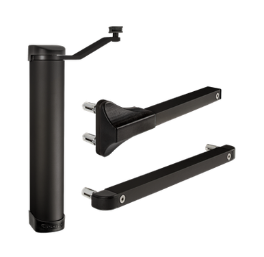 Locinox LION-9005 Compact Retrofit Gate Closer, 90° or 180°, Gates to 165 lb, Black RAL 9005