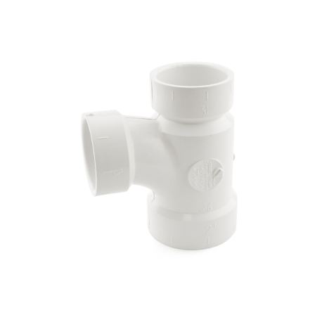 2" x 1-1/2" x 1-1/2" PVC DWV Sanitary Tee