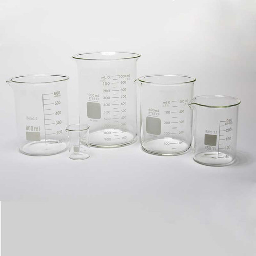 Grobet USA Glass Beakers Jewelry Plating and Cleaning 4 Sizes Available