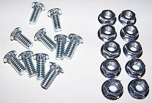 (RB) Garage Door Track Bolt & Flanged Nut 1/4"x 5/8" 100 Bolts & Nuts