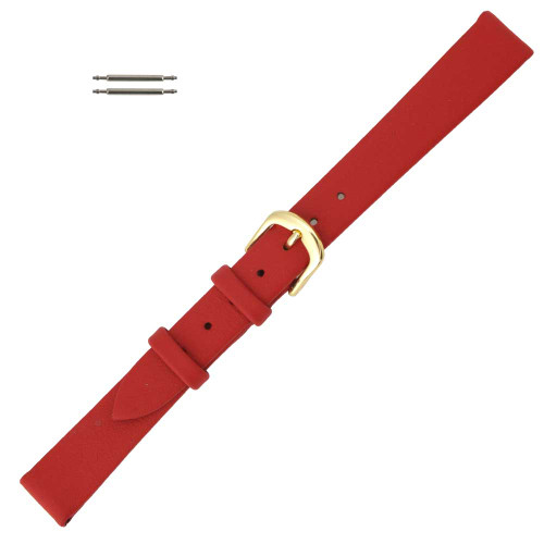 Hadley Roma 12mm Red Leather Watch BandSmooth Calf 6 1/2 Inch Length