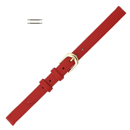 Hadley Roma Red Leather Watch Band 8mm Smooth Calf 6 1/2 Inch Length