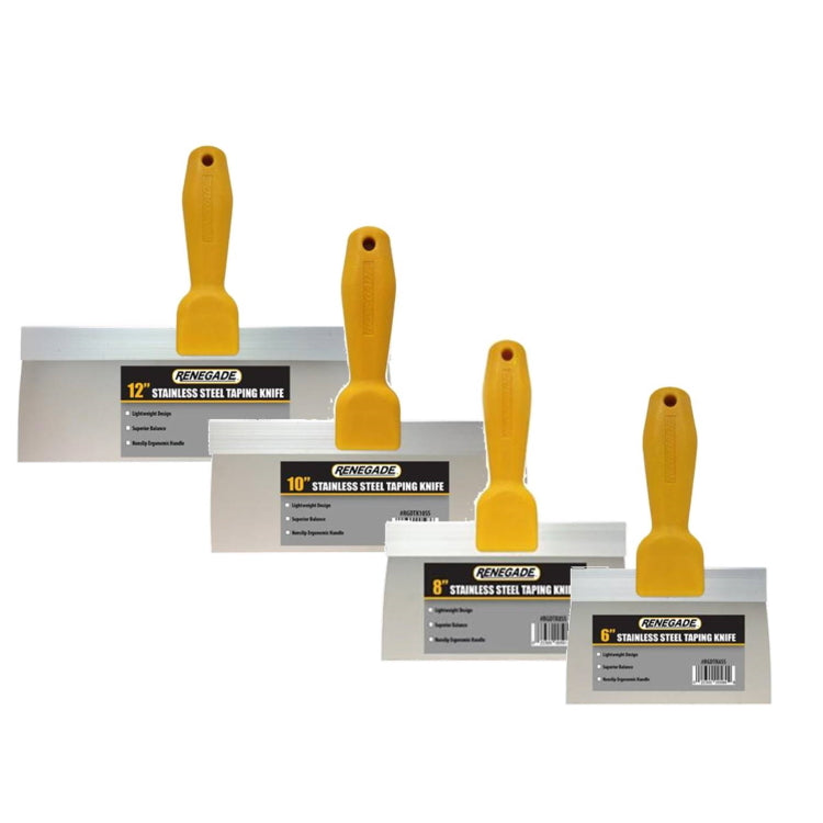 Renegade Textured Handle Stainless Steel Taping Knife Set (6-12")