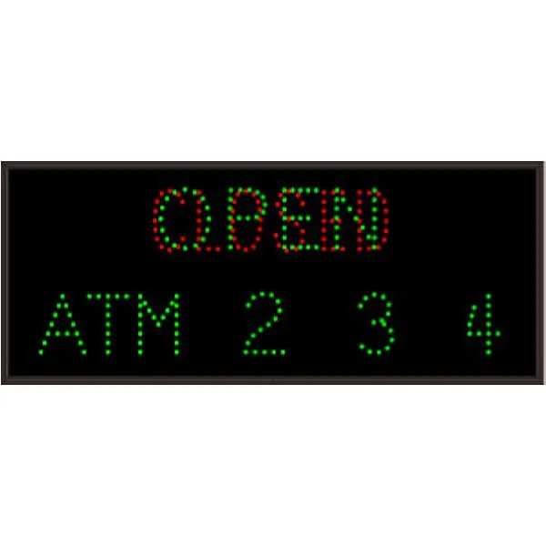 Signal-Tech 18949 TCL1434GRGGGG-D917/120-277VAC OPEN | CLOSED | ATM | 2 | 3 | 4 Outdoor Blank-out LED Direct-view Sign