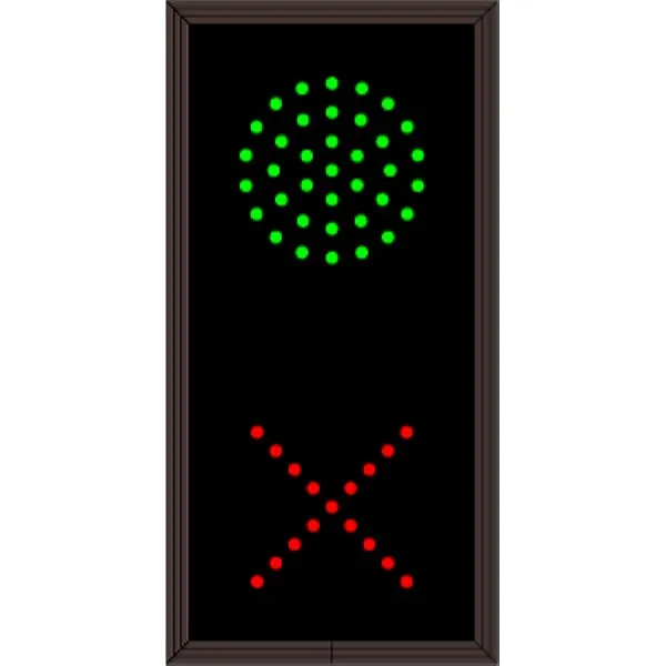Signal-Tech 19824 TCL147GR-E033/120-277VAC 3.5 in dia, Green Indicator Dot | X Outdoor Blank-out LED Direct-view Sign