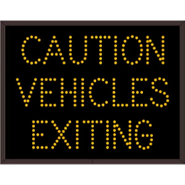 Signal-Tech 19910 TCL1418A-171/120-277VAC CAUTION VEHICLES EXITING Outdoor Blank-out LED Direct-view Sign