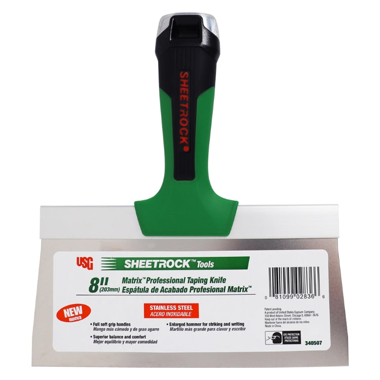 USG Sheetrock Tools 8” Matrix Stainless Steel Drywall Taping Knife