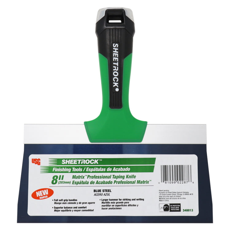 USG Sheetrock Tools 8” Matrix Blue Steel Drywall Taping Knife