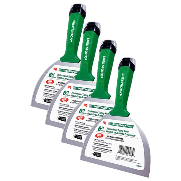 USG Sheetrock 6'' Carbon Steel Professional Drywall Taping Knife (Pack of 4)