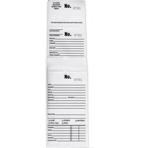 White Triple Duty Repair Job Envelopes Numbered 3 1/8 x 5 3/4 Inch Box of 1,000 With Layaway